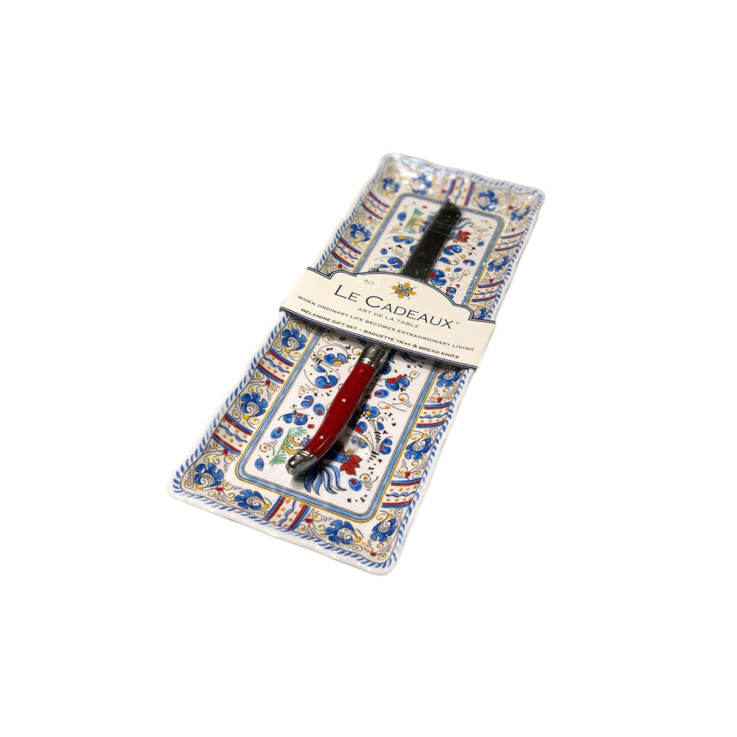Melamina Set de bandeja y cuchillo